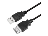 LogiLink USB forlængerkabel 2m Sort