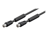 goobay Forlængerkabel til antenne Dobbelt afskærmet koaksial 2.5m Sort Sort