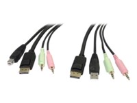 StarTech.com 6ft 4-in-1 USB DisplayPort® KVM Cable w/ Audio & Microphone (DP4N1USB6) Video / USB / lydkabel