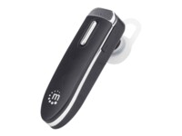 Manhattan Single Ear Bluetooth Headset (Clearance Pricing), Omnidirectional Mic, Integrated Controls, Black, 10 hour usage time, Range 10m, USB-A charging cable included, Bluetooth v4.0, 3 year warranty, Boxed Trådløs Høretelefoner Sort