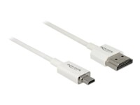 Delock Slim High Quality HDMI-kabel med Ethernet 25cm Hvid