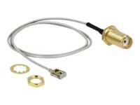 DeLOCK Antennekabel Koaksial 35cm Grey Sort Sort Grå