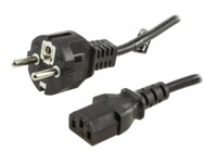 DELTACO Strøm CEE 7/7 (male) - Strøm IEC 60320 C13 Sort 50cm Strømkabel