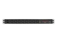 LogiLink IP PDU Control Unit Strømfordelingsenhed 8-stik 16A Sort