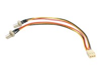 StarTech.com 6in TX3 Fan Power Splitter Cable - Fan power splitter - 3 pin internal power (F) to 3 pin internal power (M) - 5.9 in - TX3SPLITTER Splitter til blæser 15cm