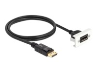 Delock DisplayPort kabel 1m Sort Hvid