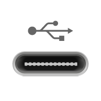 USB-C Female forbindes til denne port/kabelende