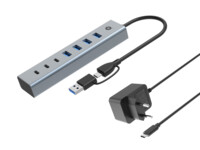 CONCEPTRONIC USB-Hub 7-Port 3.0 ->7x3.0, inkl.Power Adapter