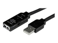 StarTech.com 25m USB 2.0 Active Extension Cable M/F - 25 meter USB A Male to USB A Female USB 2.0 Repeater / Extender Cable - Black - 80ft (USB2AAEXT25M) USB forlængerkabel 25m Sort