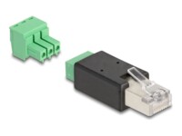 Delock RJ45 plug to Terminal Block Adapter 3 pin 2-part