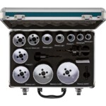 Makita Hulsavssæt Kanal Plastik Aluminium Rør Stå Blødtræ Hardwood Kobber Messing Mildt stål 25 mm 22 mm 35 mm 68 mm 75 mm 38 mm 44 mm 29 mm 57 mm 51 mm 19 mm 14stk