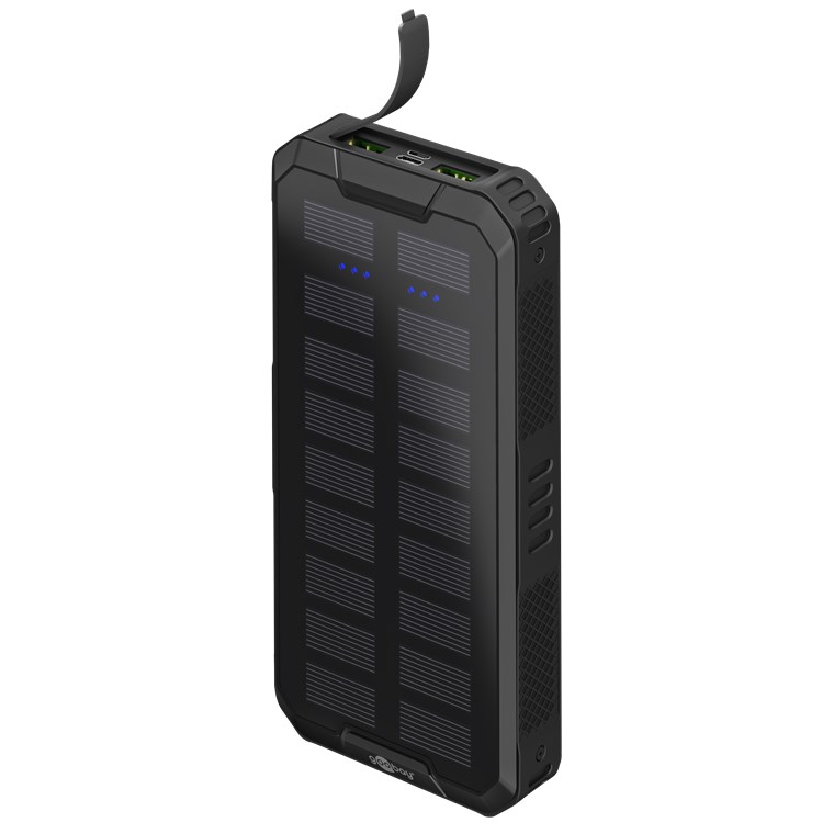 Outdoor Fast Charge Power Bank with Solar 20,000 mAh (USB C™ PD, QC 3.0) - Robust all-round power supply for outdoor use