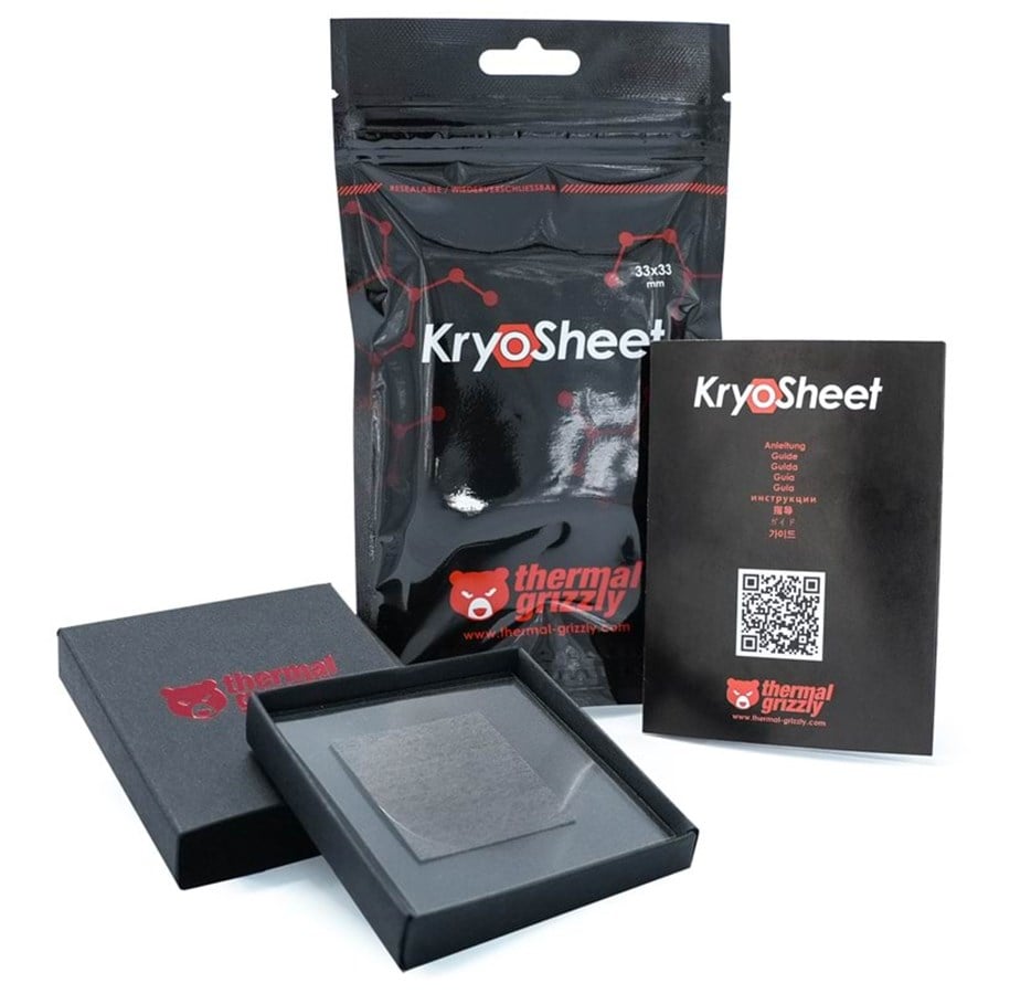 Thermal Grizzly KryoSheet Termisk pad 1-pack Sort