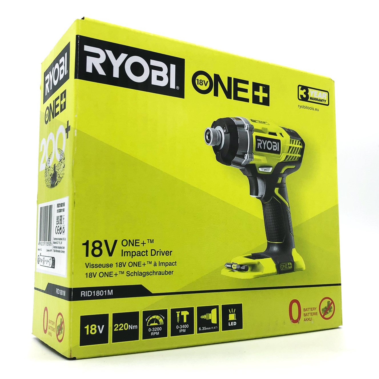 Ryobi One+ RID1801M Skruemaskine 18V Batteridrevet Batteri og lader ikke inkluderet