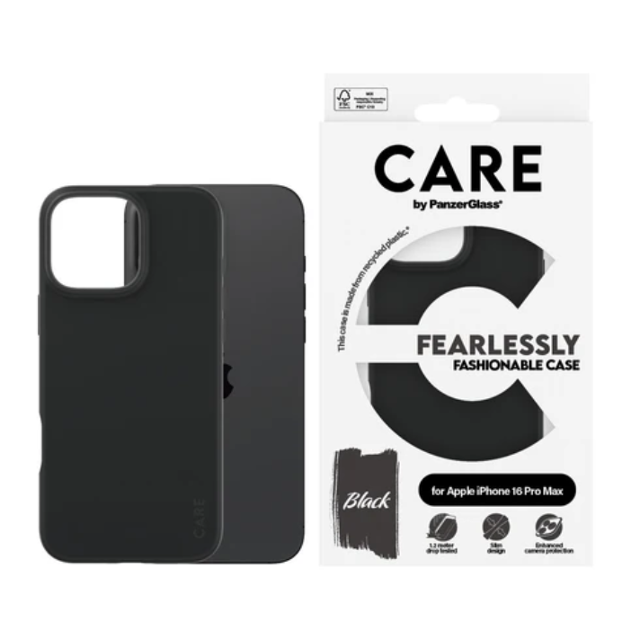 PanzerGlass CARE by Fashionable Case Black iPhone 16 Pro Max Beskyttelsescover Sort