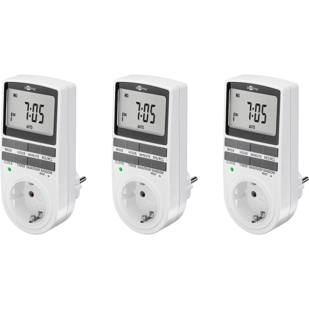 Digital Timer, Set of 3, white
