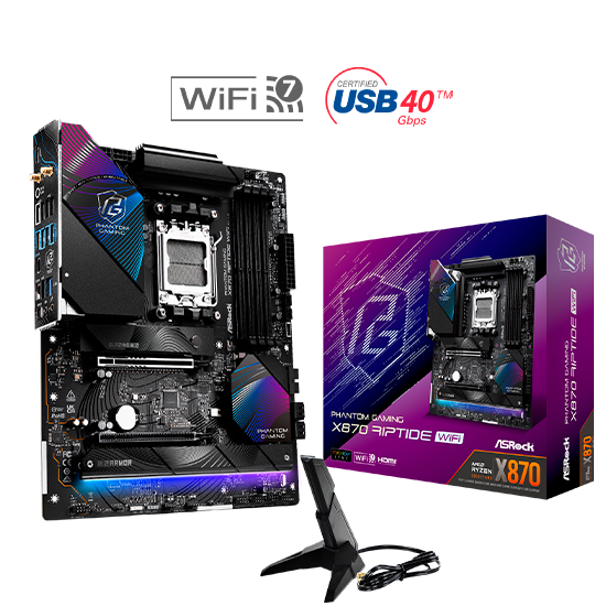 ASRock Phantom Gaming X870 RIPTIDE WiFi ATX Socket AM5 AMD X870