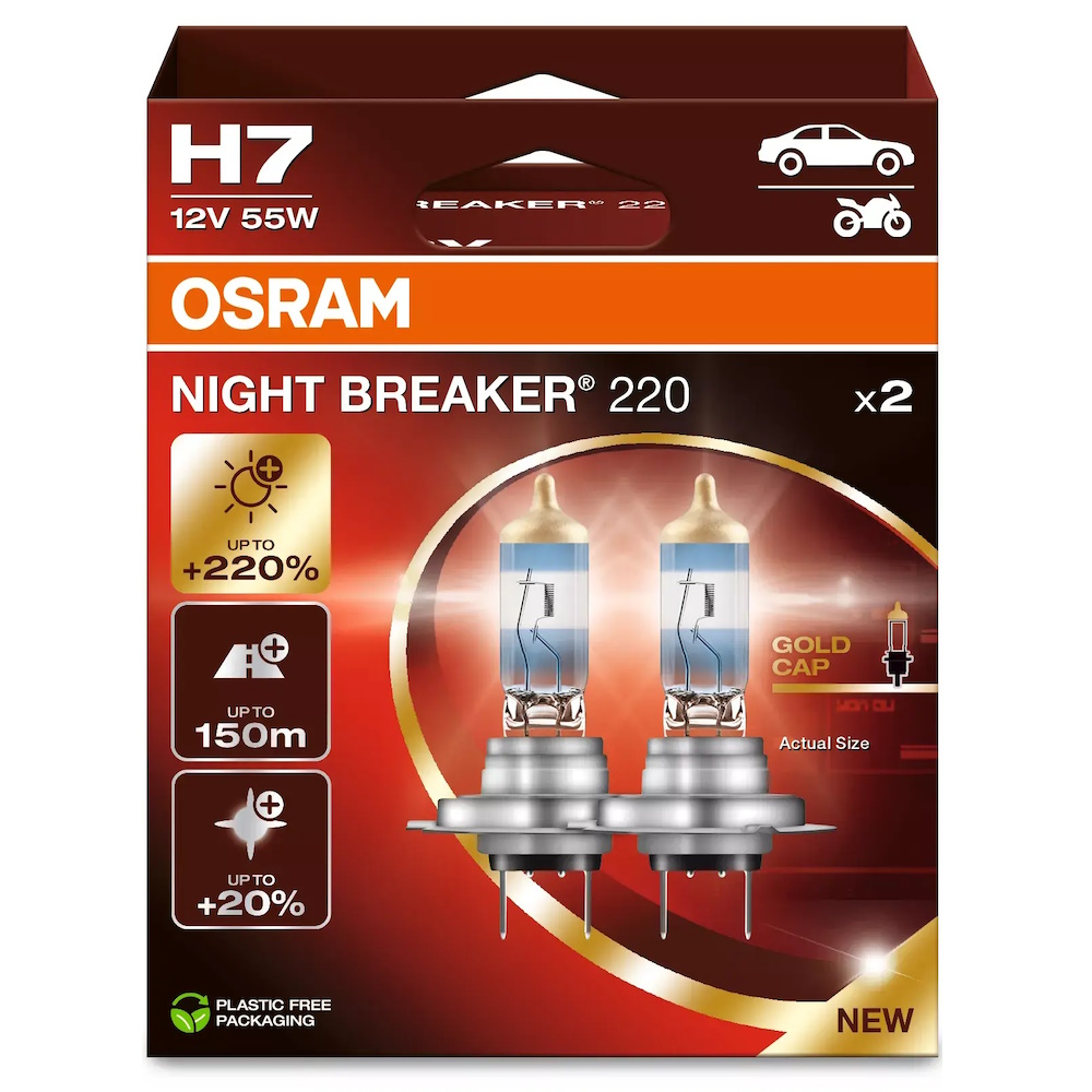 OSRAM NIGHT BREAKER 220 H7 CAR HALOGEN BULB 2 pc(s)