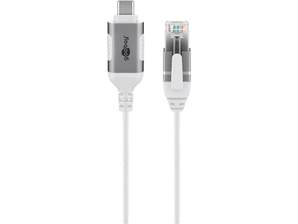 USB-C™ 3.1 to RJ45 Ethernet Cable, Slim, 10 m, 10 m, white