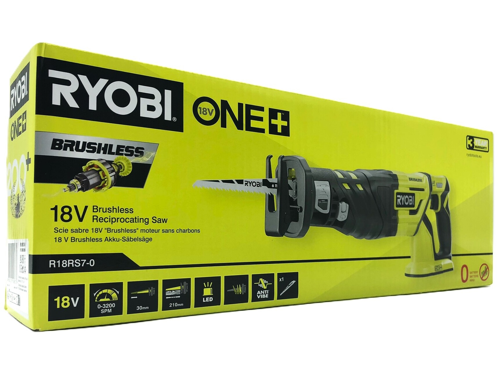 Ryobi One+ R18RS7-0 Bajonetsav Uden batteri Batteri og lader ikke inkluderet