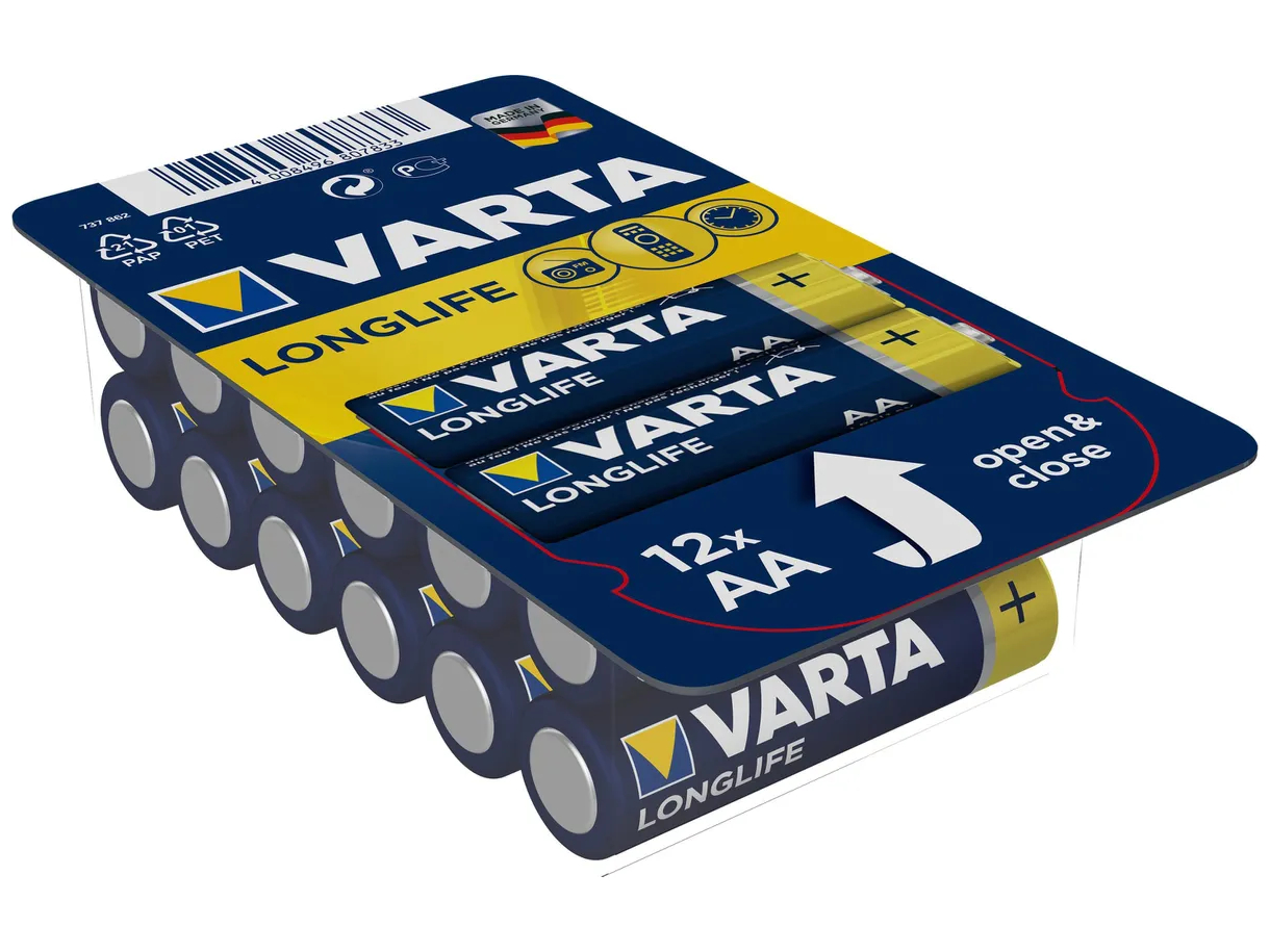 Varta Longlife AA type Standardbatterier 12