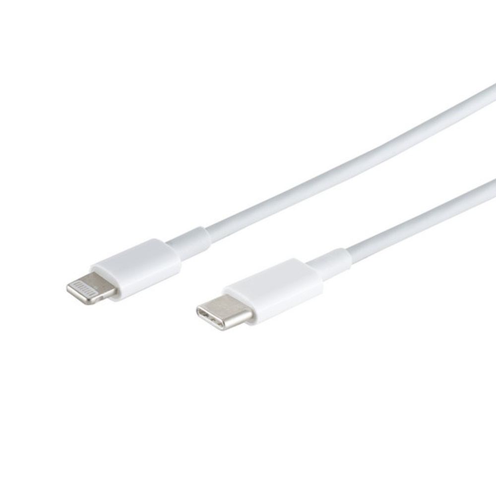 USB-C adapter cable, 8-Pin, PD, ABS, white, 1.5m