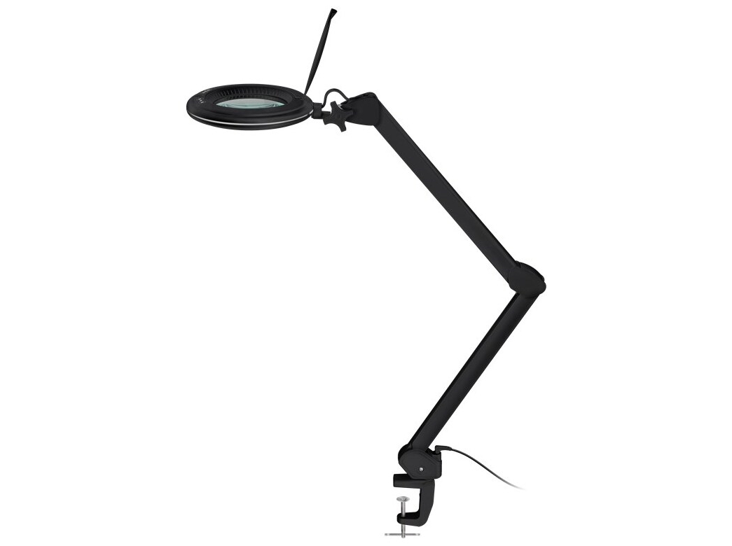 LED Magnifying Lamp with Clamp, 10 W, black