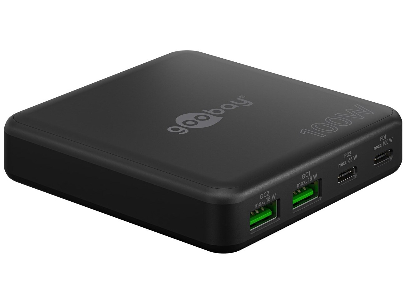 USB-C™ PD GaN Multiport Desktop Charger (100 W) black, black, black