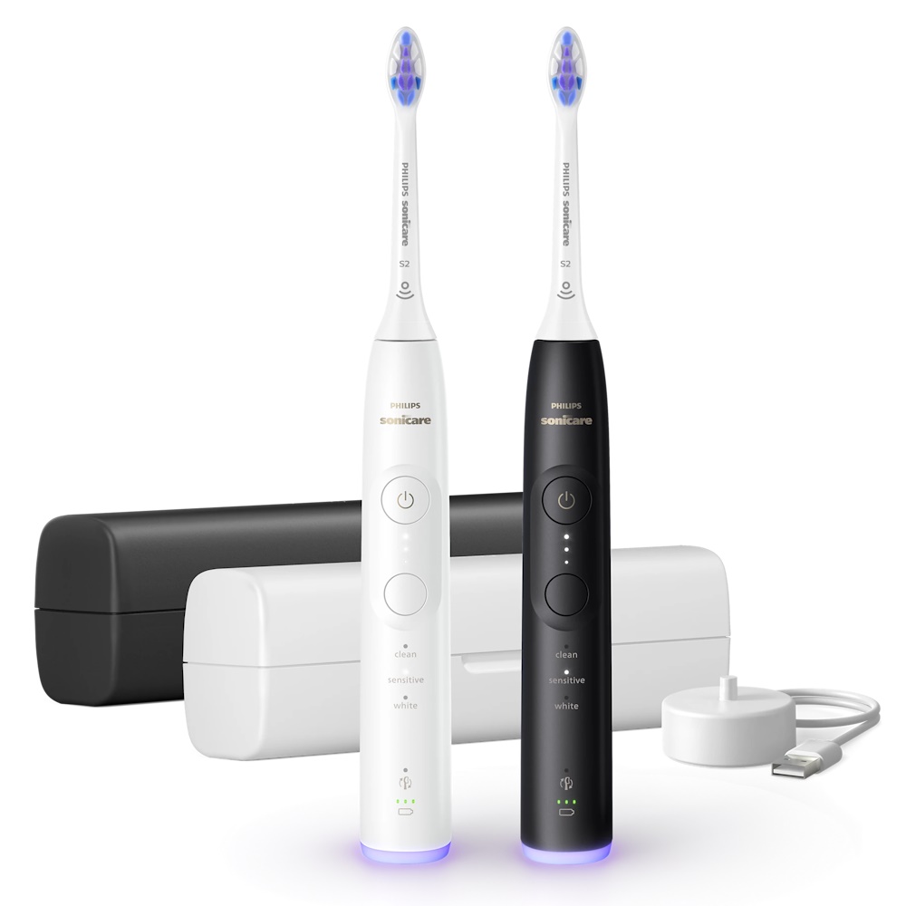 Philips Sonicare 6500 series HX7419 Elektrisk Tandbørste Sort Hvid