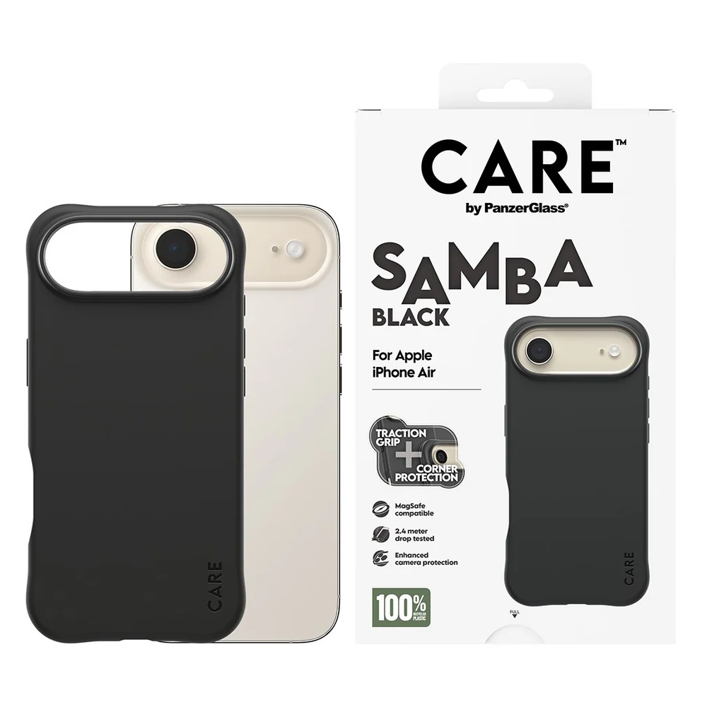 CARE by PanzerGlass Samba Beskyttelsescover Sort Apple iPhone Air