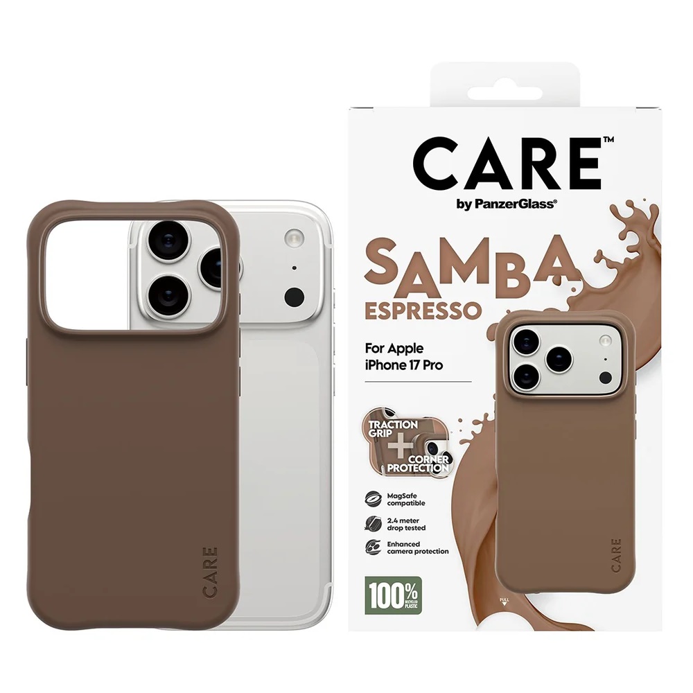 CARE by PanzerGlass® Fashionable Case Samba Espresso w. MagSafe iPhone 2025 6.3' Pro