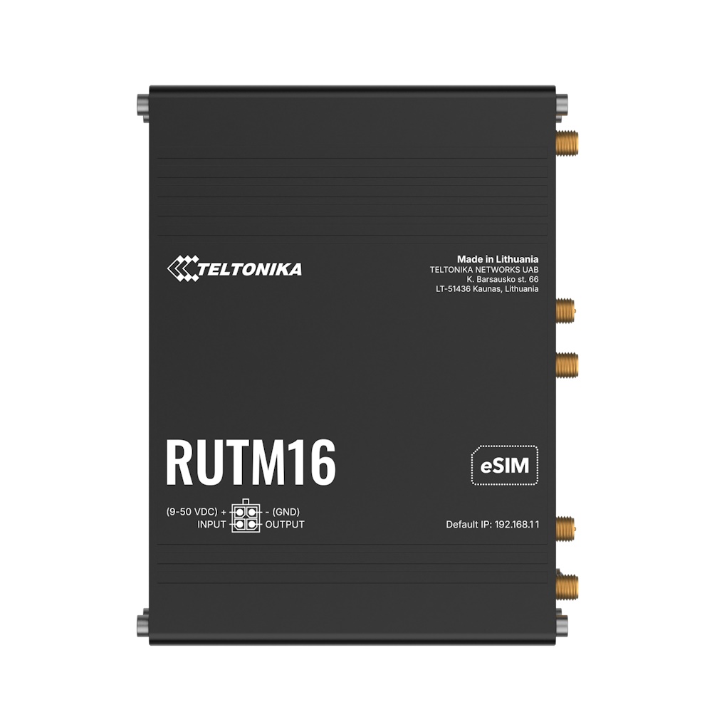 TELTONIKA NETWORKS RUTM16 4G/LTE DUAL-BAND eSIM WiFi Router with GLOBAL Telit Modem