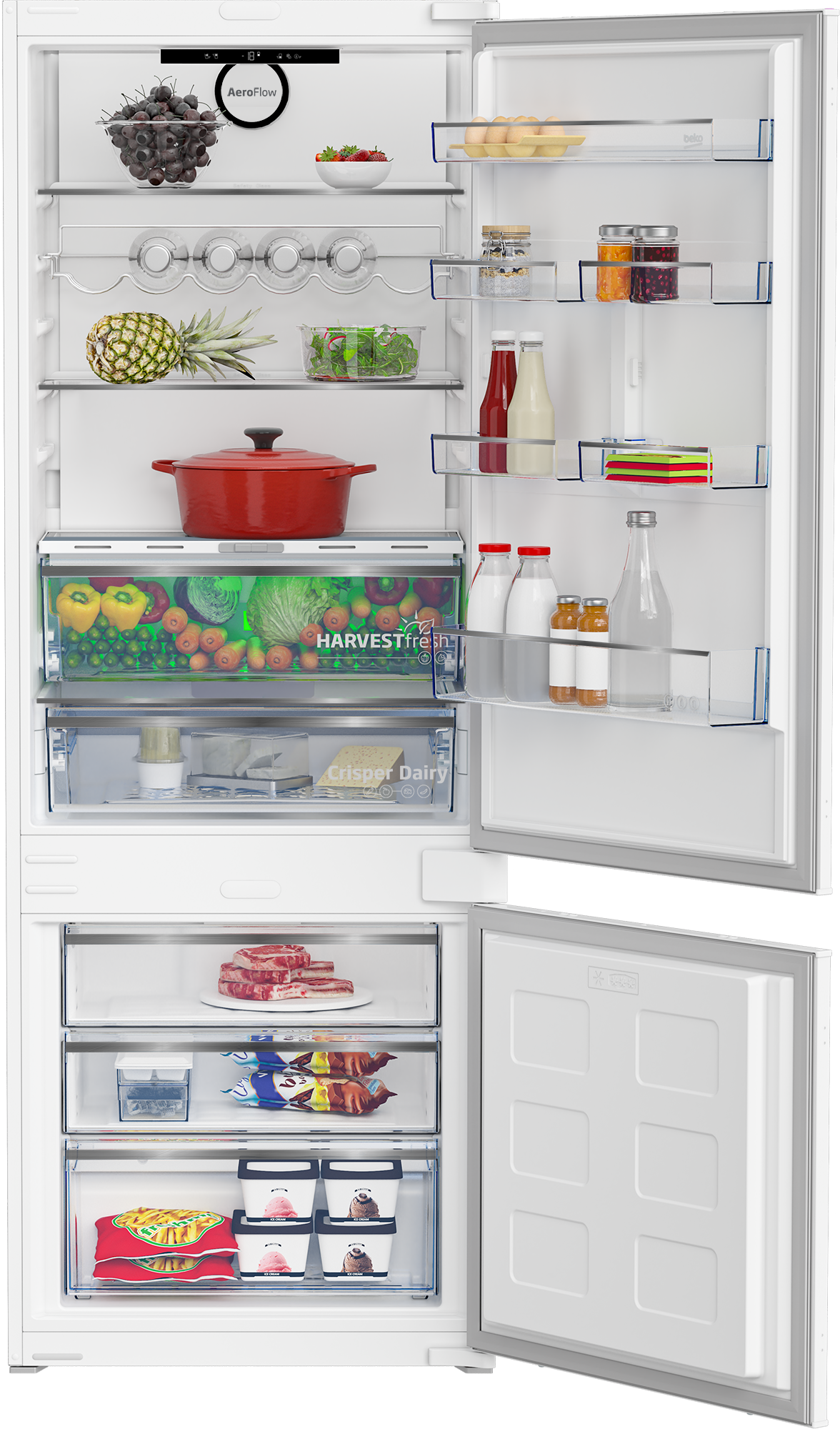 Beko BCNE400E40SN Kølefryseskab 370L E Hvid