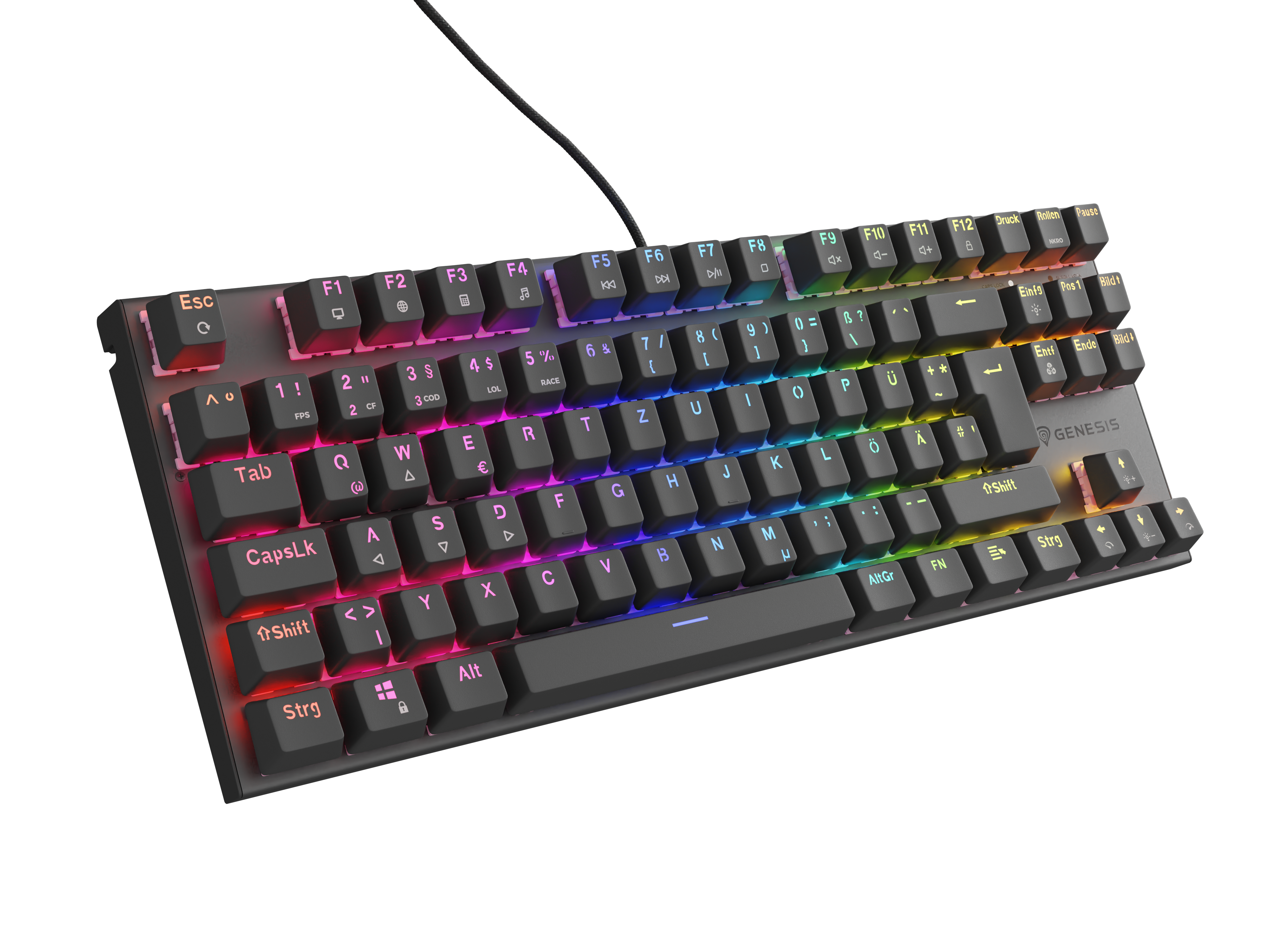 GENESIS NKG-1886 Tastatur Mekanisk RGB Kablet Tysk