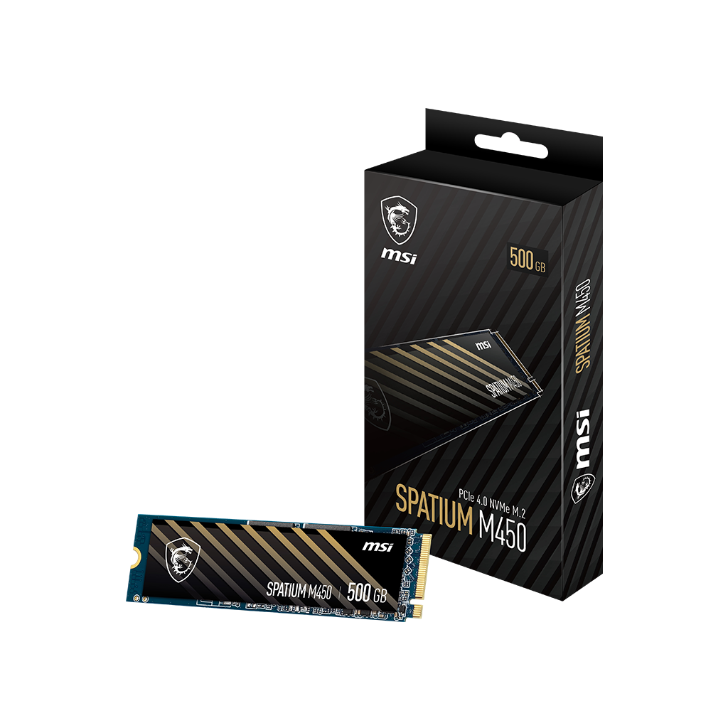 MSI Spatium M450 PCIe 4.0 NVMe M.2 500GB V1 500GB M.2 PCI Express 4.0 (NVMe)