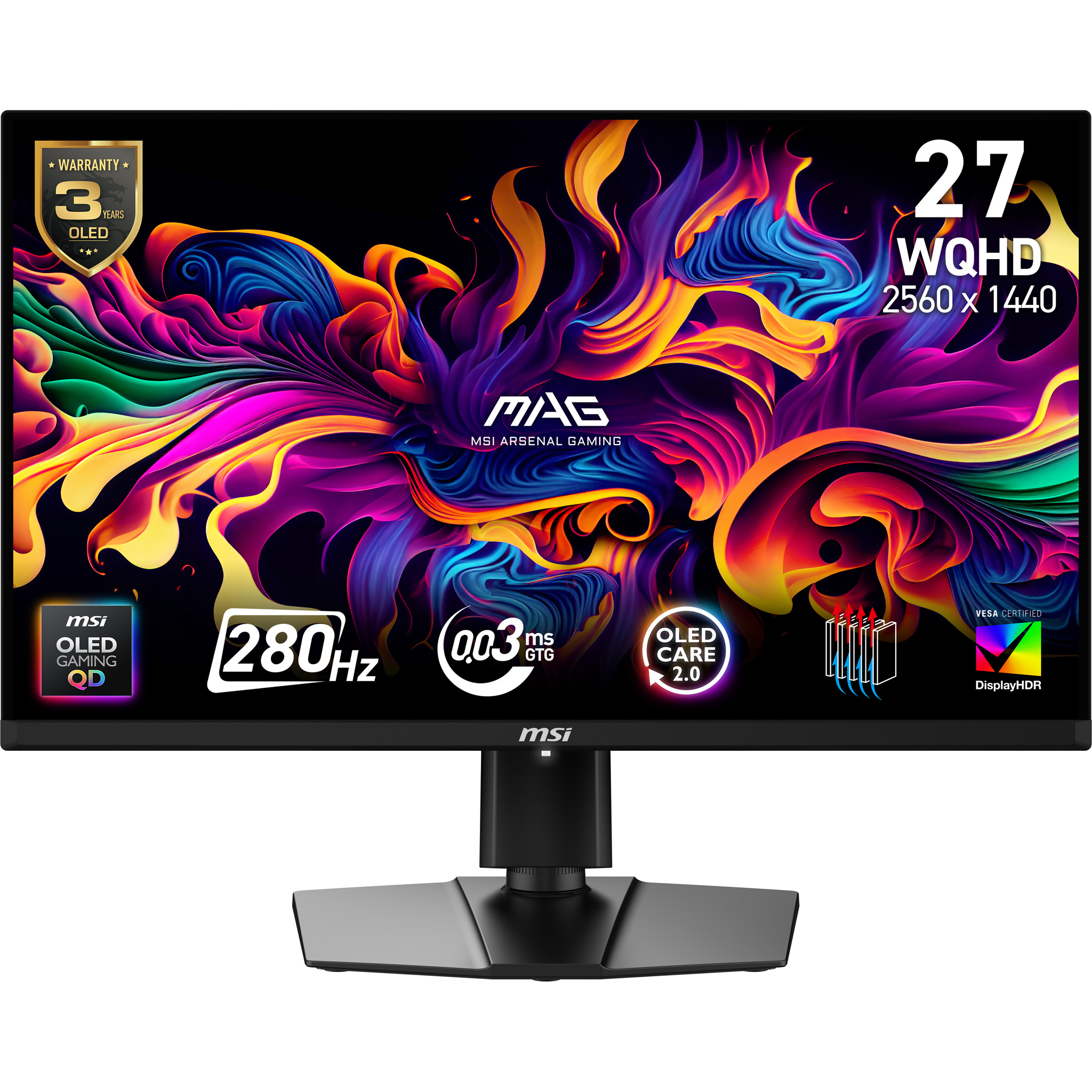 MSI MAG/271QP X28/26,5''/QD-OLED/QHD/280Hz/0,03ms/Cerná/3R
