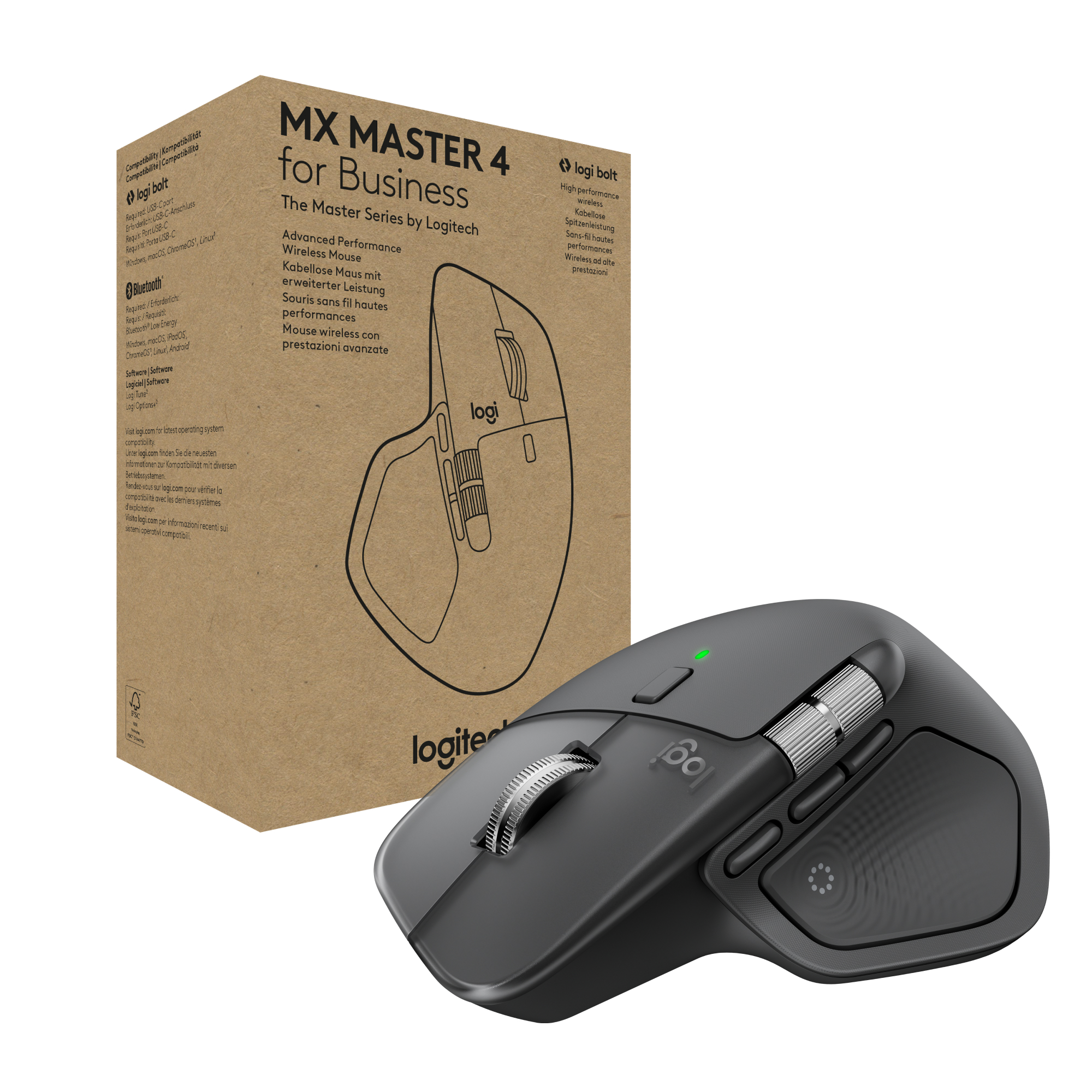 Logitech MX Master 4 for Business Laser Trådløs Grå