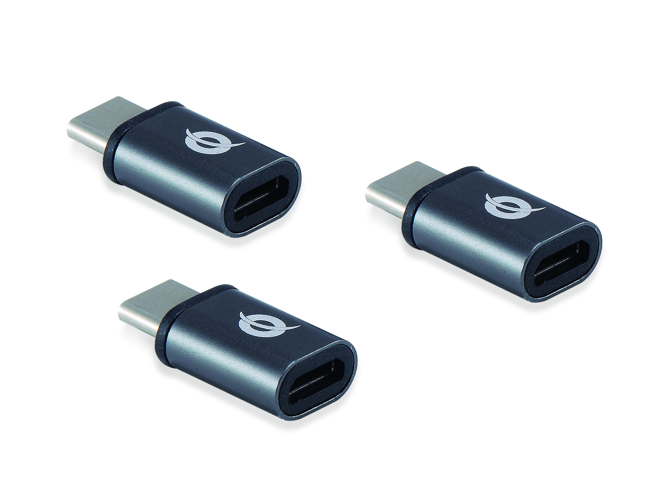 Conceptronic DONN05G USB-C to Micro USB OTG Adapter 3-Pack [USB 2.0 Type-C & Micro, Male/Female, Bl]