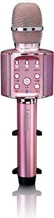 New--BT Mic. And speaker with lights rosegold