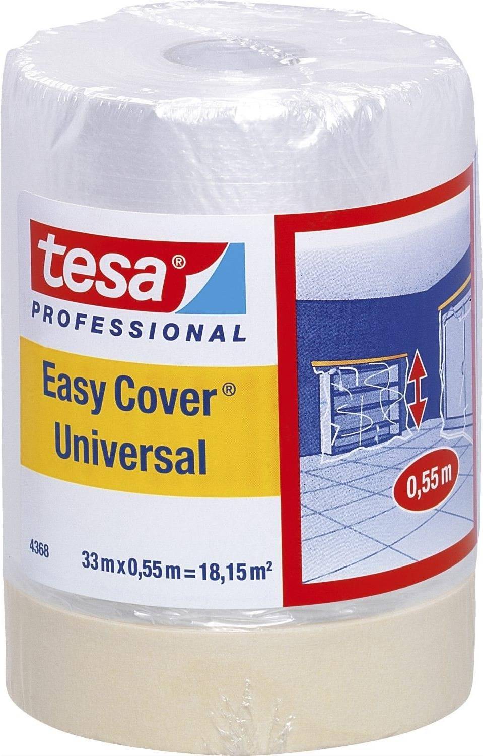 Tesa Abdeckfolie 33m x 55cm Easy Cov. hellbraun 04368