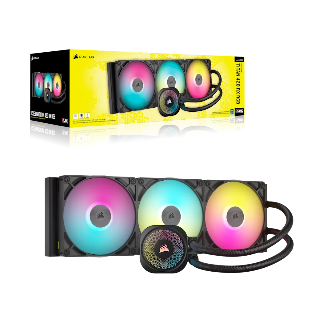 CORSAIR iCUE LINK TITAN 420 RX RGB AIO 420mm Radiator Liquid CPU Cooler